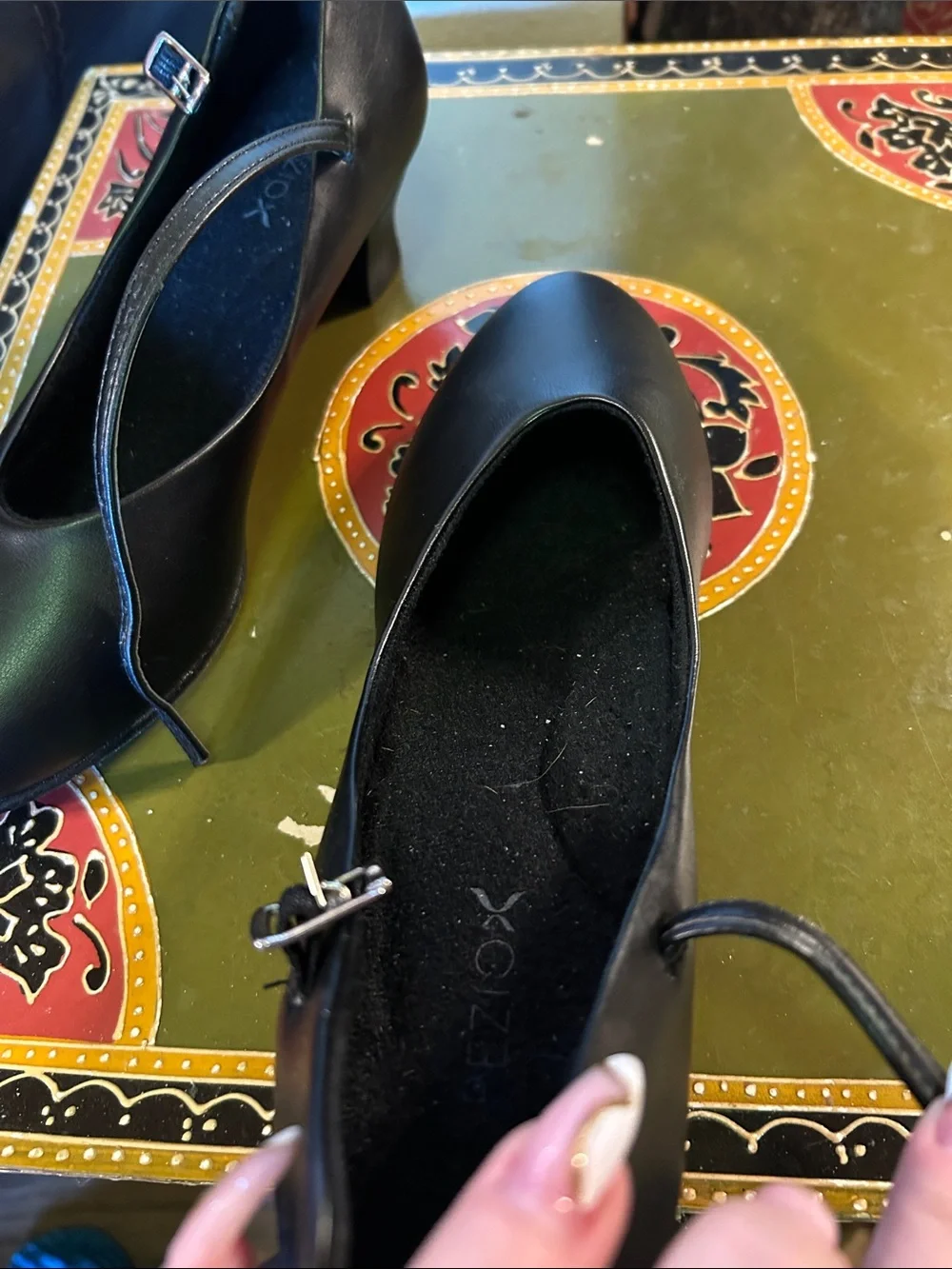 Classic Black Dance Heels with Buckle Strap